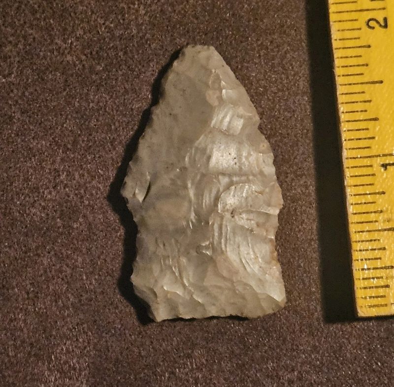 Authentic 1-3/4" Scottsbluff Point Arrowhead Artifact Missouri Cody Complex