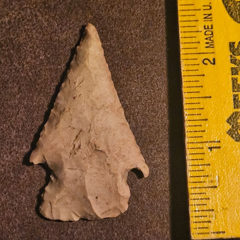 Authentic 2-1/8" Early Archaic Hardin Arrowhead Artifact Missouri