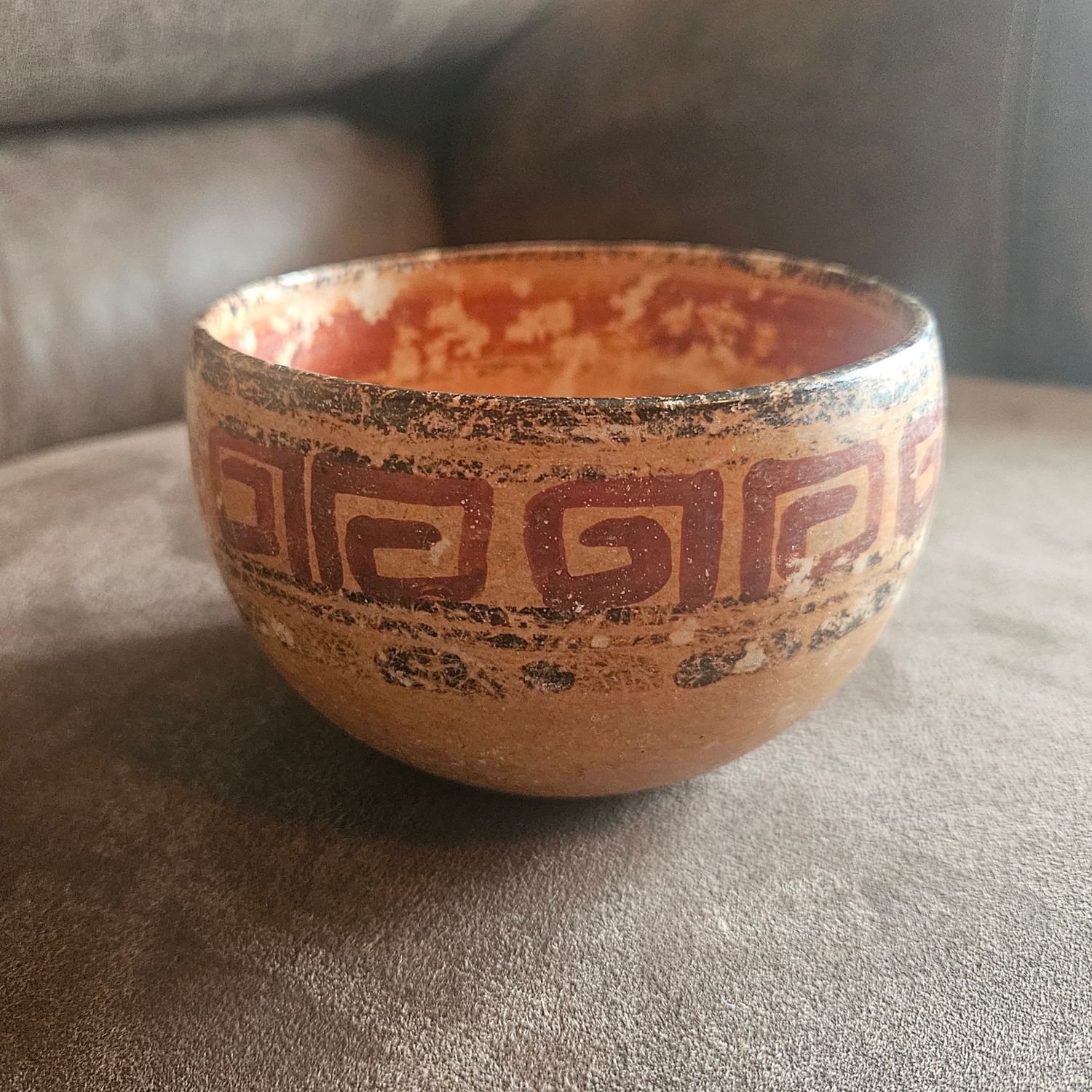 PreColumbian Mayan Polychrome Painted Bowl Guaranteed Authentic Solid