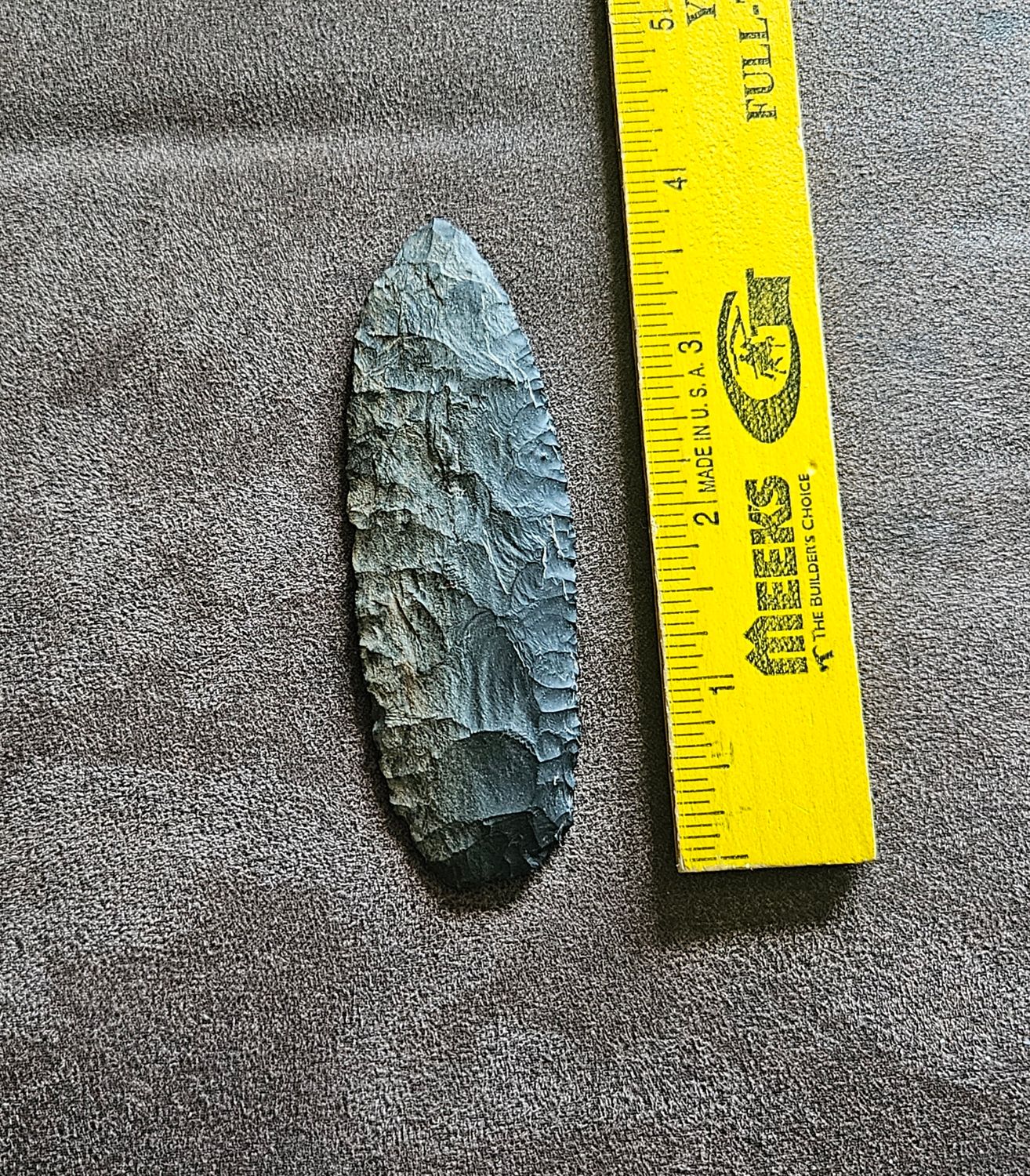 3-3/4" Early Archaic Paleo Knife Black Coshocton Flint Findlay OH