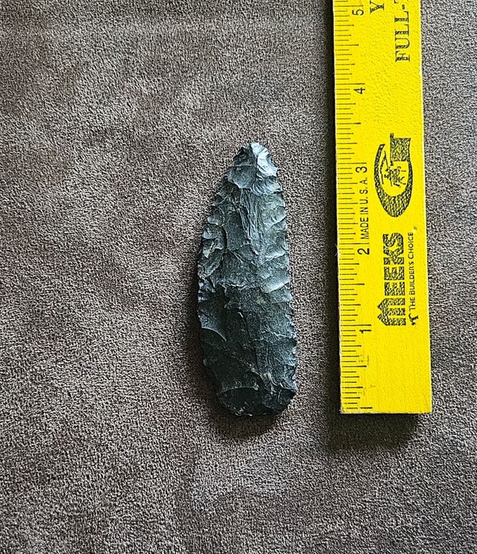3-3/8" Archaic Knife Black Coshocton Flint Findlay OH Authentic