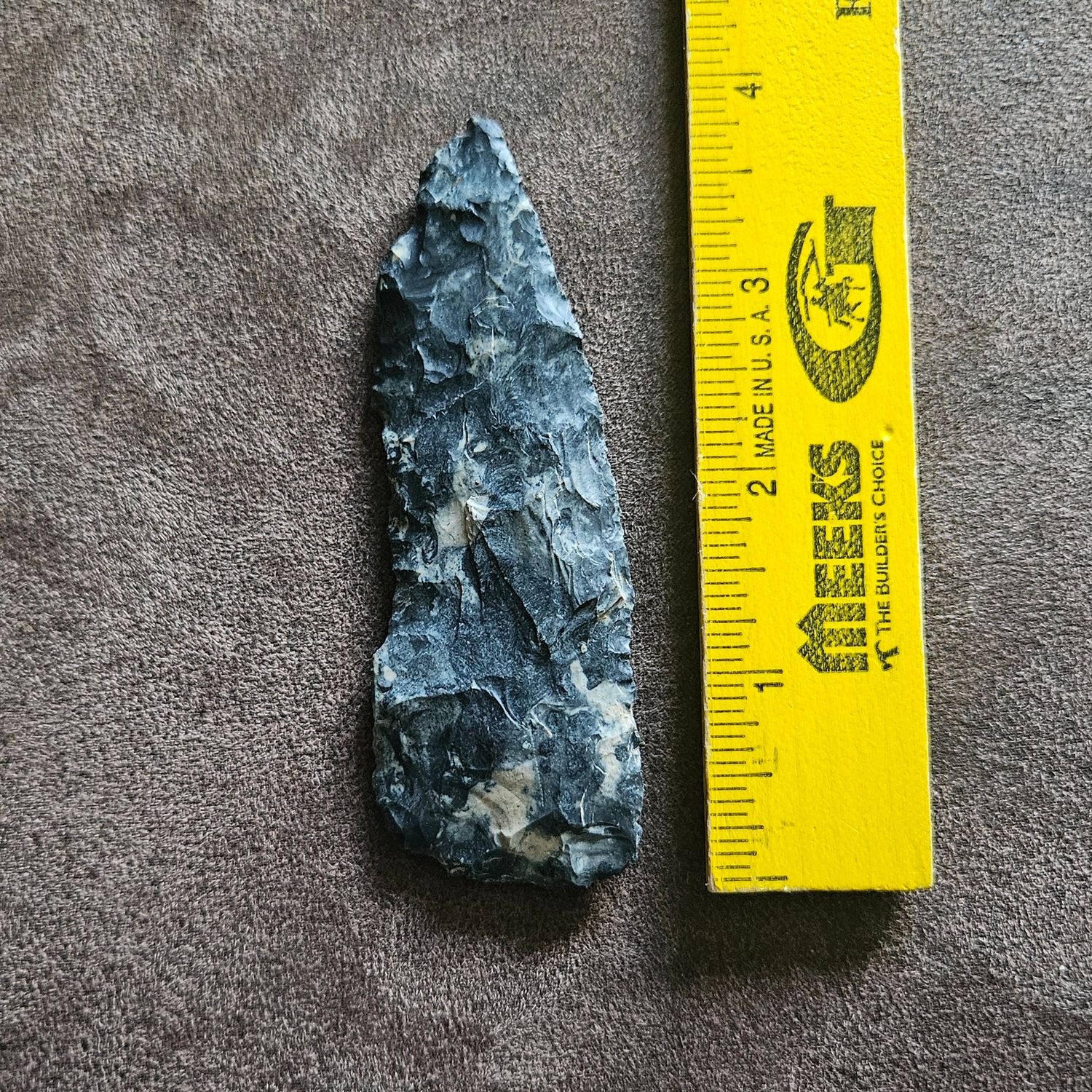 3-3/4" Archaic Knife Black Coshocton Flint Findlay OH Authentic