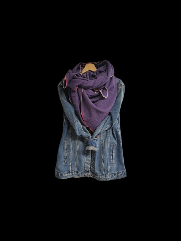 Musselinschal - violett einfarbig