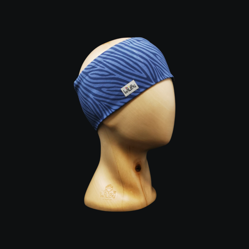 Zebra blau - Stirnband