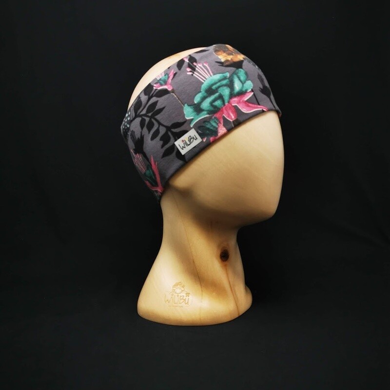Libellen Blumen grau - Stirnband