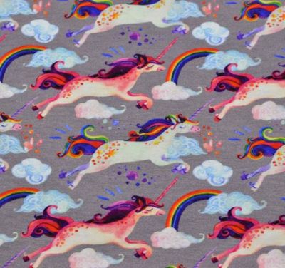 Einhorn bunt - grau