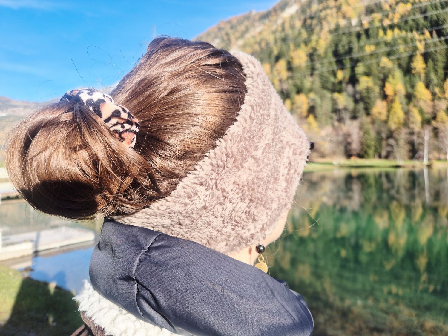 Fleece Stirnband braun