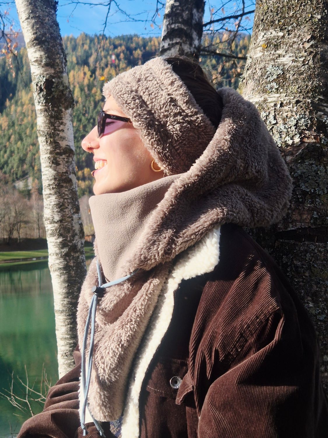 Snow Loop, Kapuzenschal braun