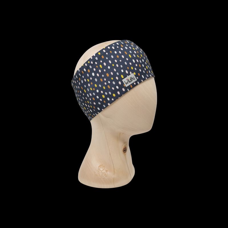 dunkelblau bunte Tupfen - Stirnband