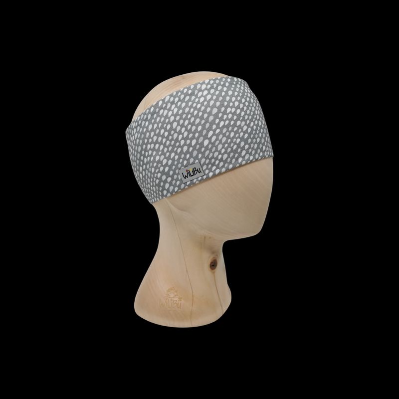grau weiße Tropfen - Stirnband