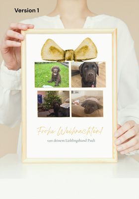 Personalisierbarer Weihnachtsgruß mit deinem Hund – Digitales Poster zum Ausdrucken Personalisierbarer Weihnachtsgruß mit deinem Hund – Digitales Poster zum Ausdrucken