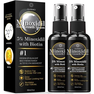OLISMO 5% Minoxidil Hair Growth Serum 30ml / 1oz x 2PCS