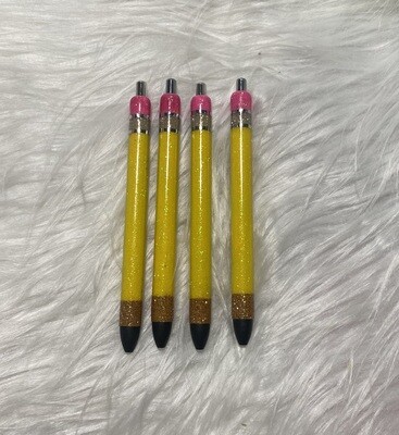 Pencil style glitter pens
