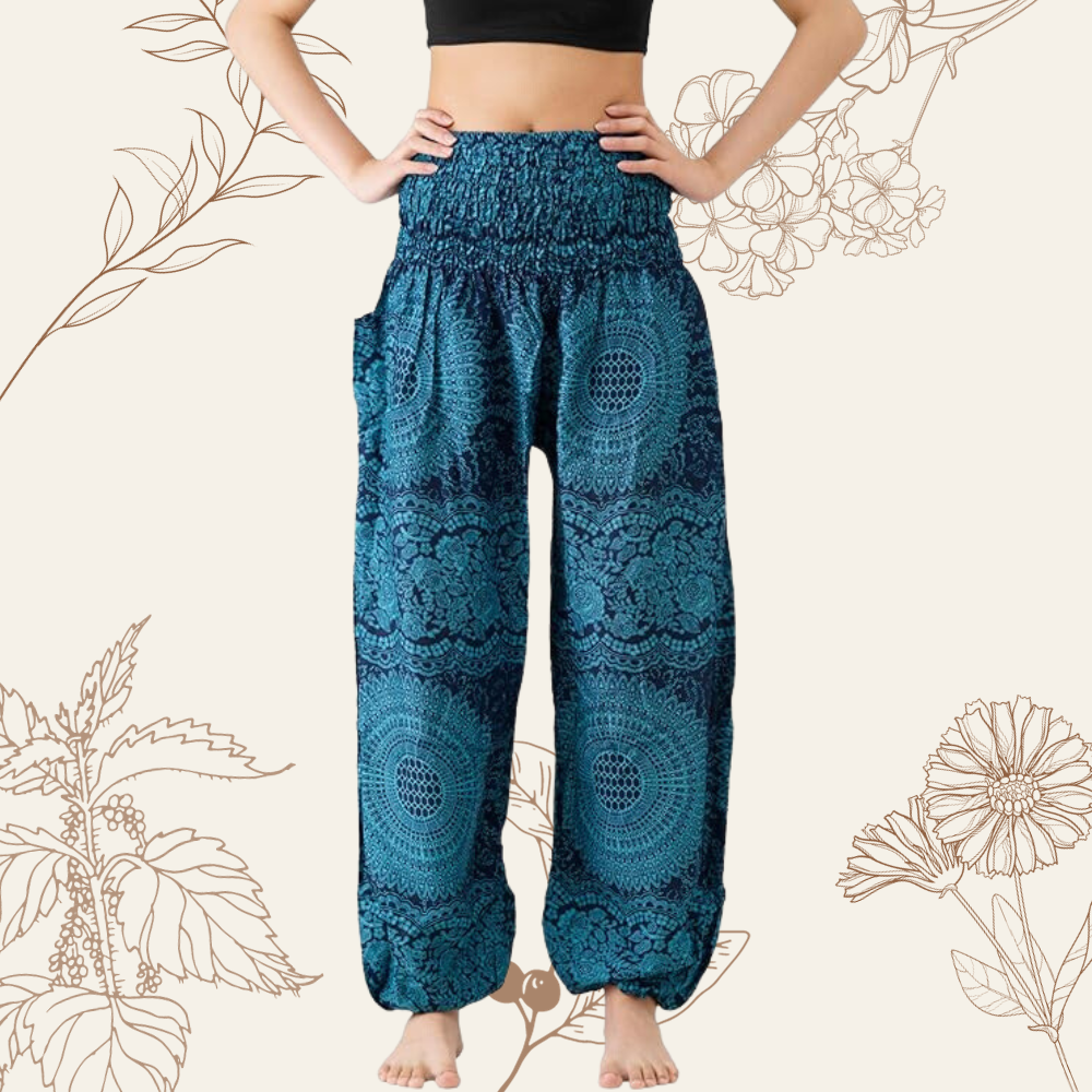 Gubotare Winter Pants For Women Women's Harem Pants, Hippie Palazzo Pants  Boho Joggers Yoga Clothes with Pockets,Khaki XL 