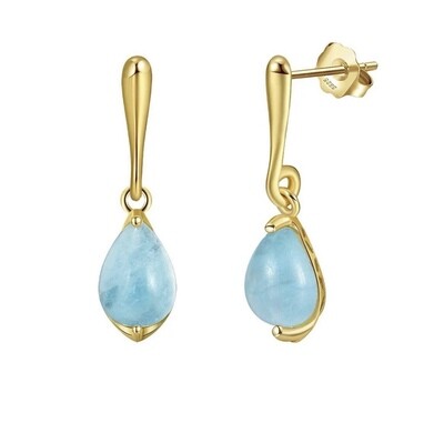 Breathtaking gold plated earrings “Aqua drop”