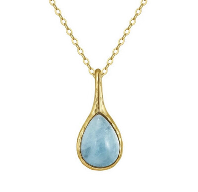 Aquamarine drop. Silver With Aquamarine pendant