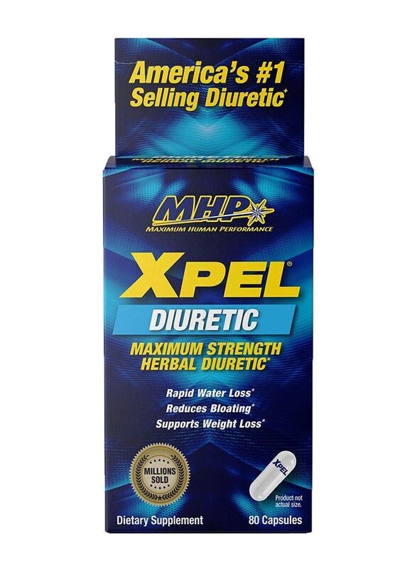 Xpel Maximum Strength Diuretic Water Pills, 80 Capsules, Regular