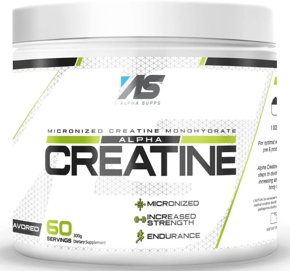 Alpha Supps - Alpha Creatine | Monohydrate Powder | Micronized | Unflavored | 300 Grams - 60 Servings