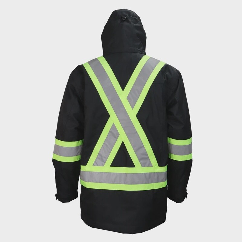 830X4 Manteau 4 en1 haute visibilité avec doublure amovible et réversible résistant à l'eau