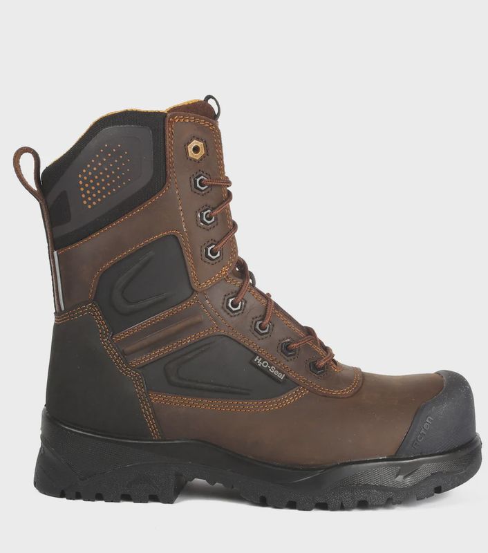 Thor, brun  Bottes de travail 8" en cuir  semelle antidérapante