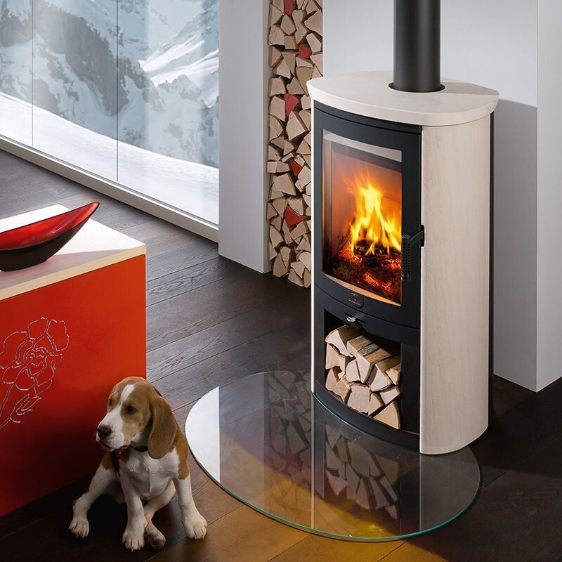 Kaminofen Max Blank ​Rio S Stone 6,5 kW Naturstein creme glatt