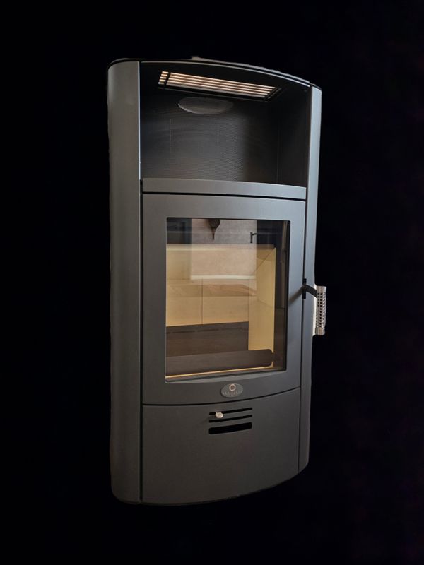Kaminofen mit Warmhaltefach Max Blank ​Atlanta WF Steel 6,5 kW