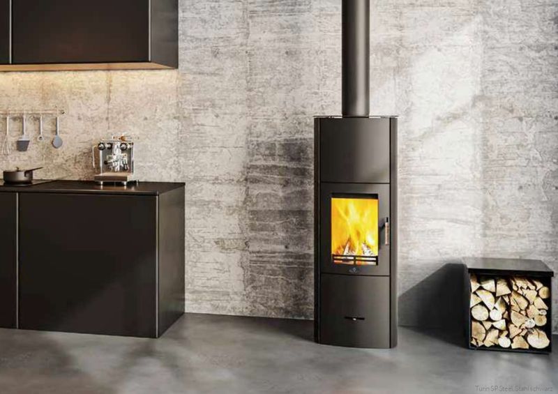 Speicherofen Kaminofen Max Blank ​Turin SP Steel 5 kW