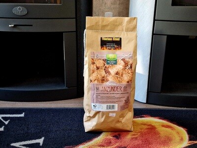 Ökologische Holzwolleanzünder 1 kg in Papiertüte