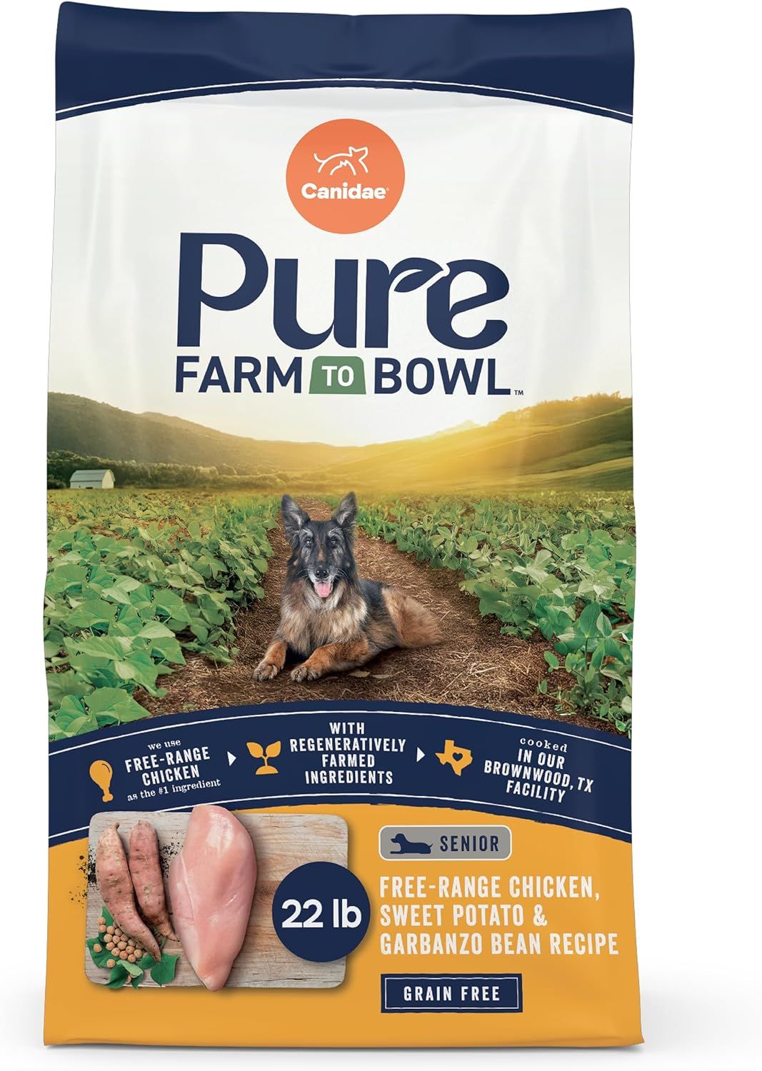 Canidae Pure Senior, Real Chicken, Sweet Potato &amp; Garbanzo Bean Adult Dogs 24 lb #