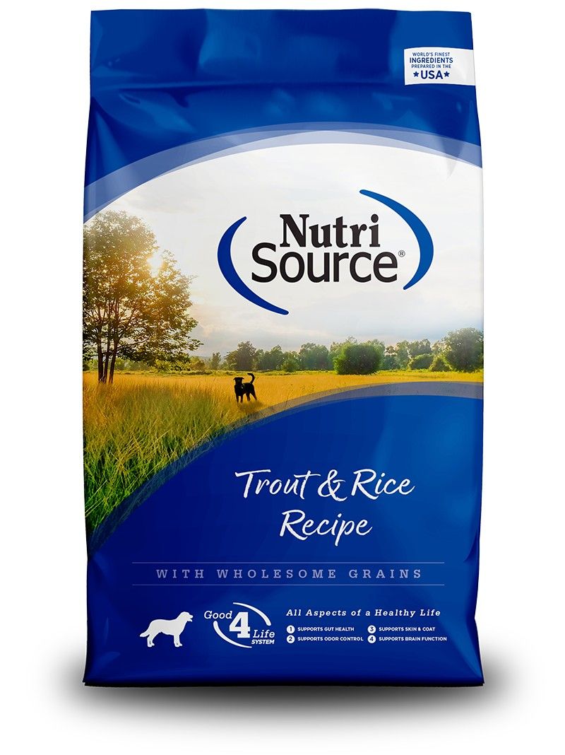 NutriSource Adult Trout and Rice Dog Food 4lb #