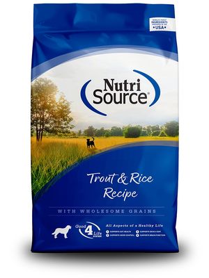 NutriSource Adult Trout and Rice Dog Food 4lb #