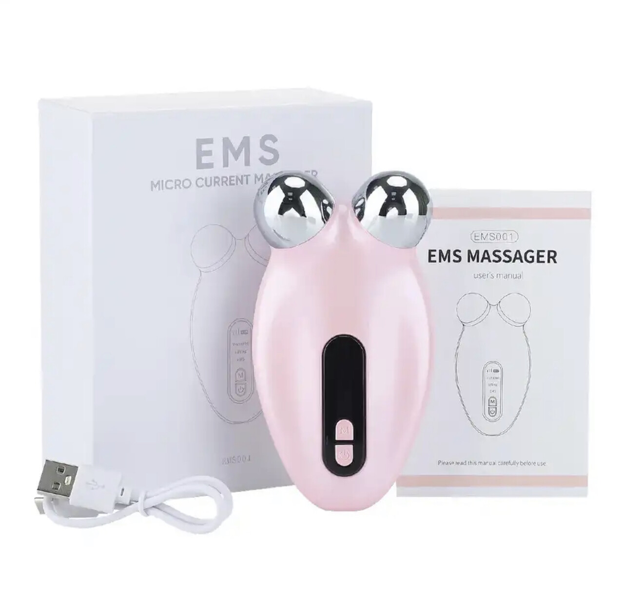 Facial Massager Roller Face Lifting Machine V-Face pink