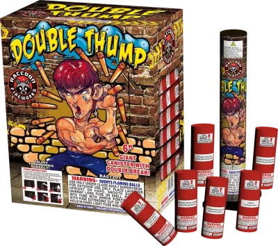 "Double Thump-Double breaks 6"" canister shell 12'S"