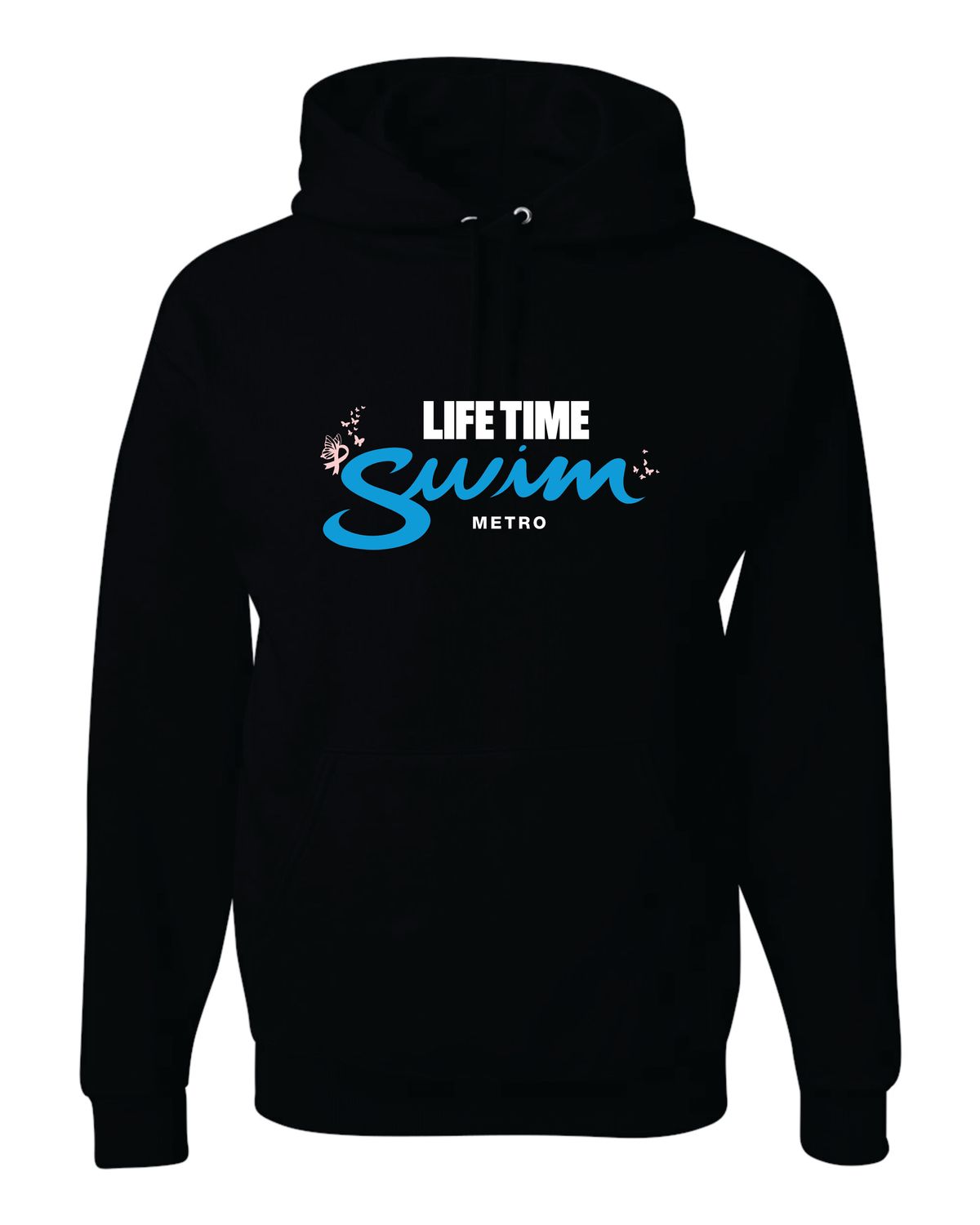 Youth Breast Cancer - Black - Blue Swim, Club: Metro