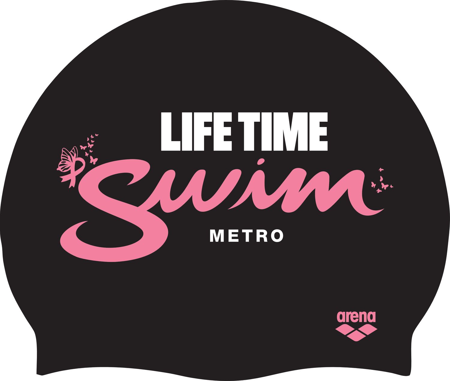 Limited Edition Metro Breast Cancer Silicone Swim Cap