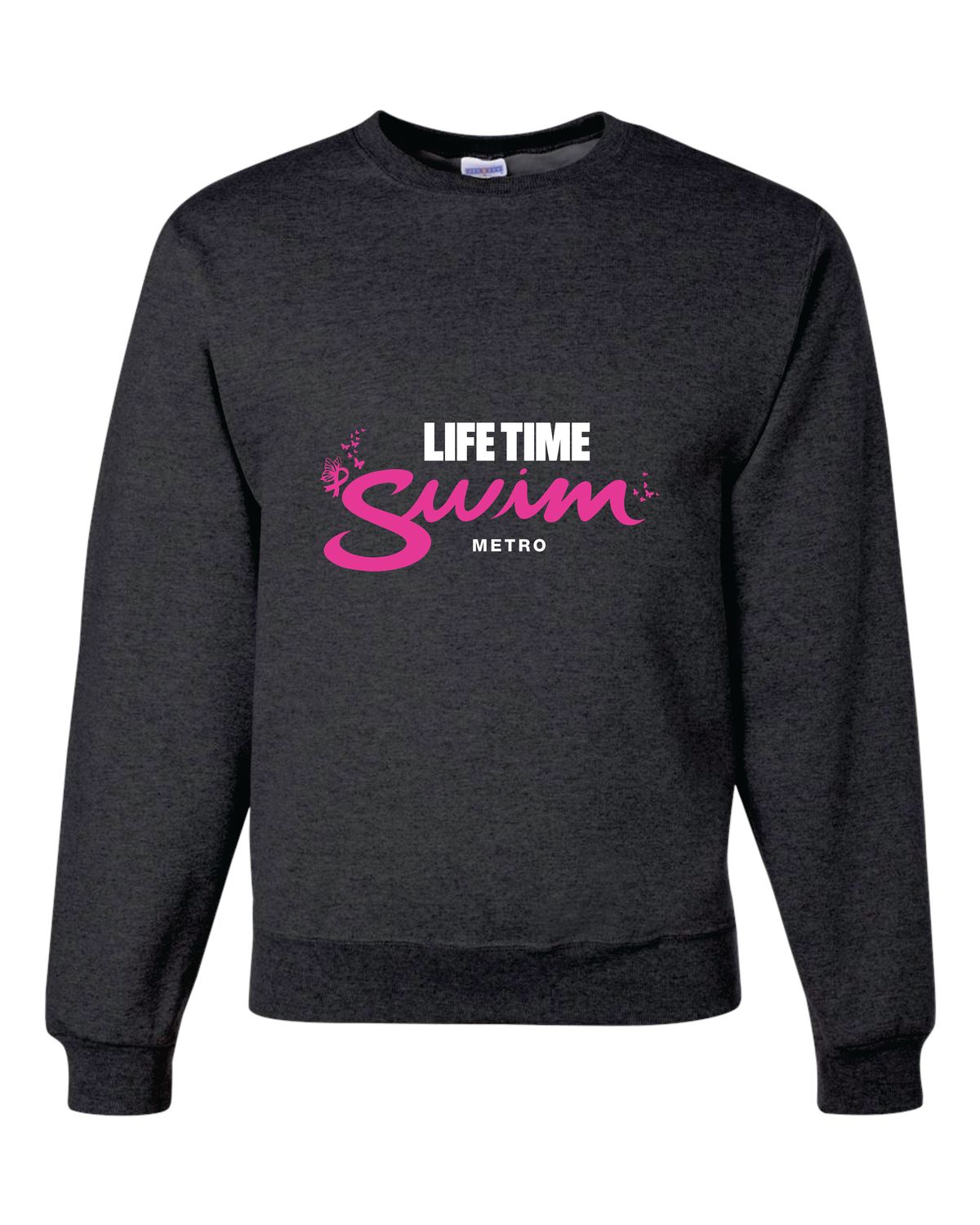 Breast Cancer - Crewneck Black Heather - Pink Swim, Club: Metro