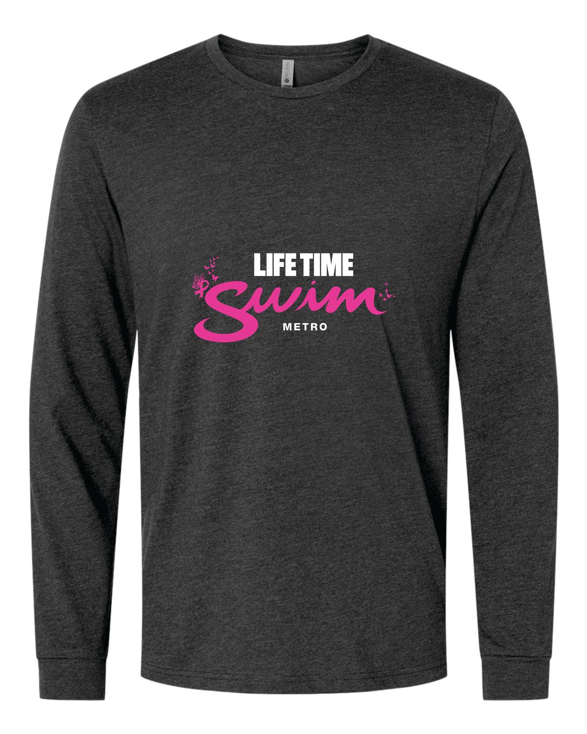Breast Cancer - Long Sleeve Charcoal - Pink Swim, Club: Metro