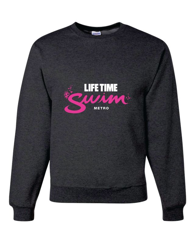Breast Cancer - Crewneck Black Heather - Pink Swim
