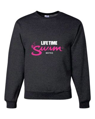 Breast Cancer - Crewneck Black Heather - Pink Swim