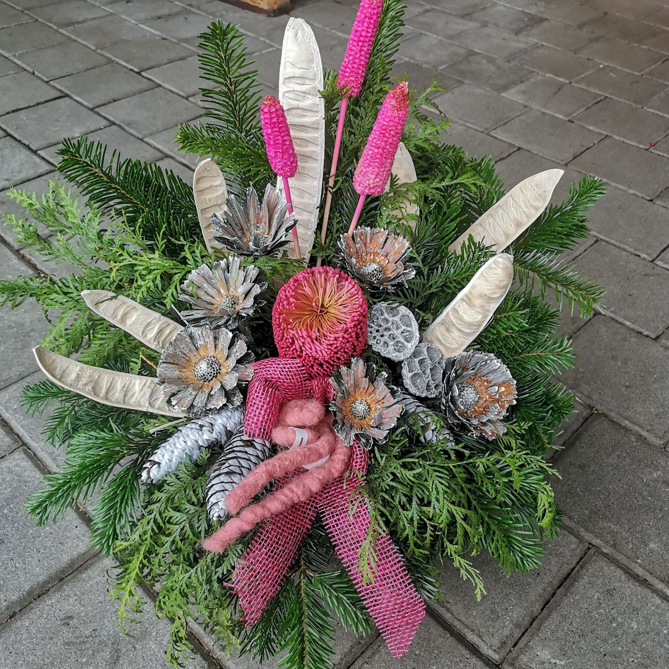 Trockenarrangement, rosa