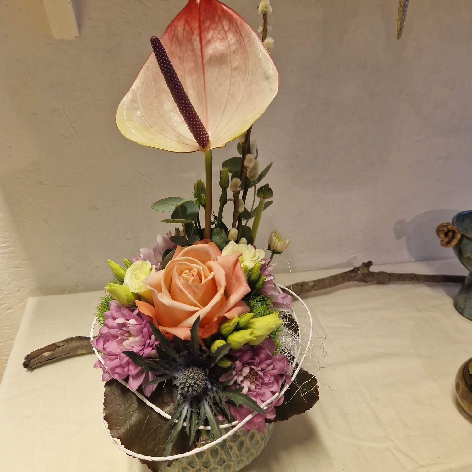 Gestuftes Gesteck mit Anthurium