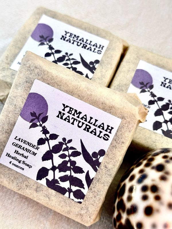 LAVENDER GERANIUM WITH INDIGO LUXURY HERBAL HEALING SOAP