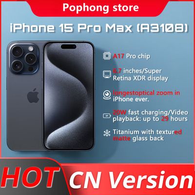 Apple iPhone 15 Pro Max (A3108) 6.7&quot; Hexa-core120Hz Super Retina XDR Display A17 Pro Bionic Chip Dual SIM NFC