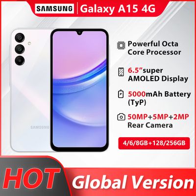 Samsung Galaxy A15 Global Version Smartphone Octa Core 6.5&#39;&#39; 90Hz AMOLED Screen 50MP Triple Camera 5000mAh Battery 4G NFC