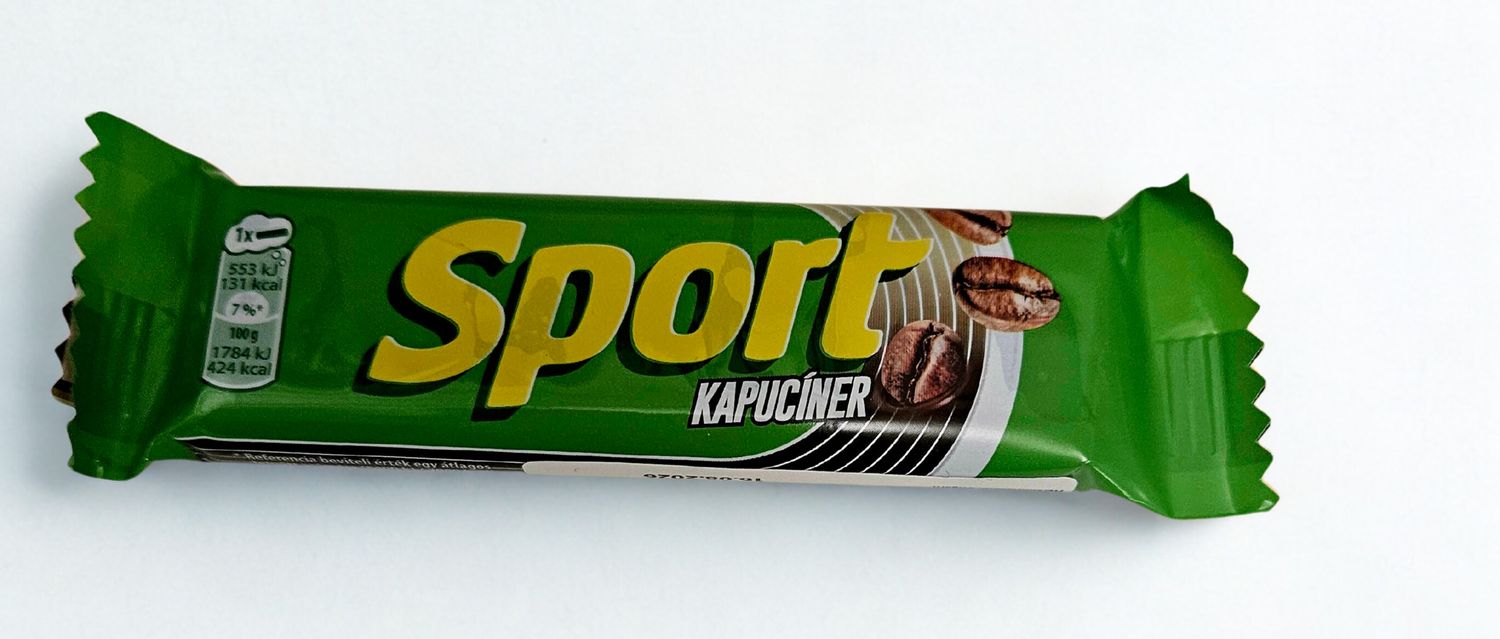 Sport Kapuciner-  Zartbitterschokoladenriegel mit Kaffee- und Sahnefüllung, 31 g