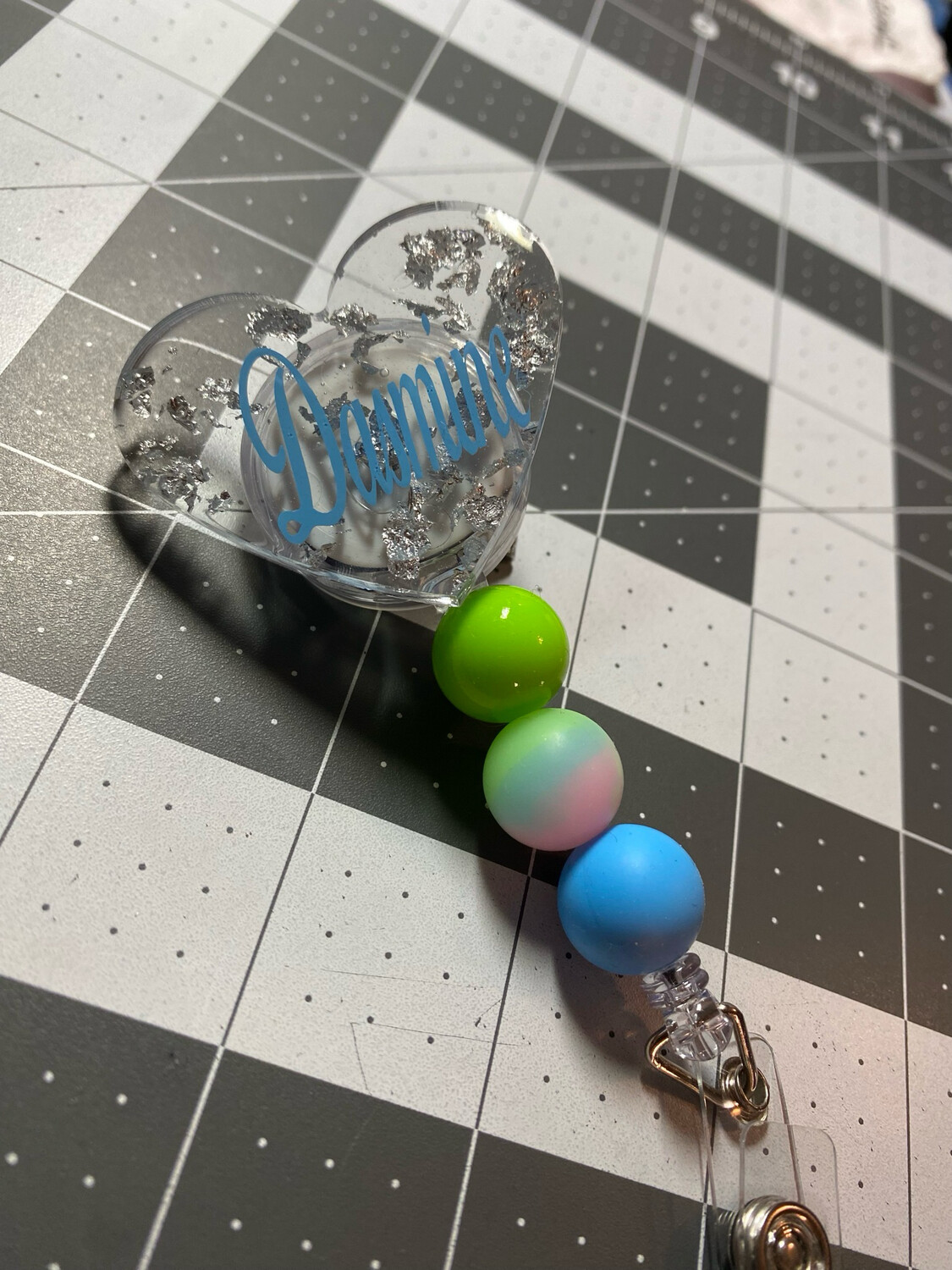 Resin Badge Reels With Beads