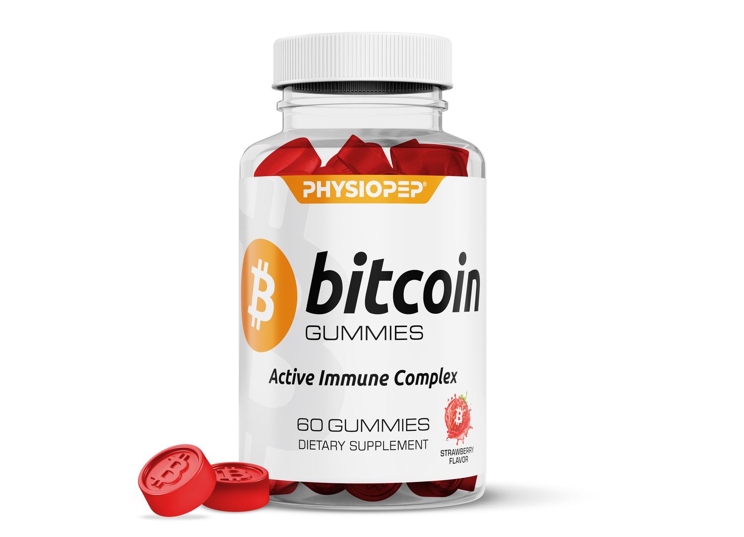 Bitcoin Active Immune Gummies | Strawberry Flavor | Sugar Free | 60 Count