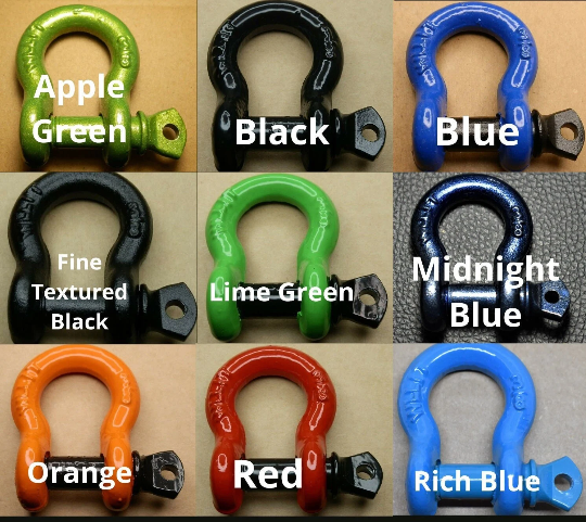 Screw Pin Anchor Shackle 3/8 Inch, Custom Powder Coated, Off-Road, Recovery, Towing, Truck, Trailer Hardware