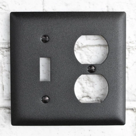 Stainless Steel Duplex Toggle Switch Outlet Wall Plate, Custom Powder Coated