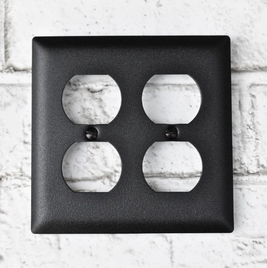 Stainless Steel Duplex Outlet Wall Plate, Custom Powder Coated